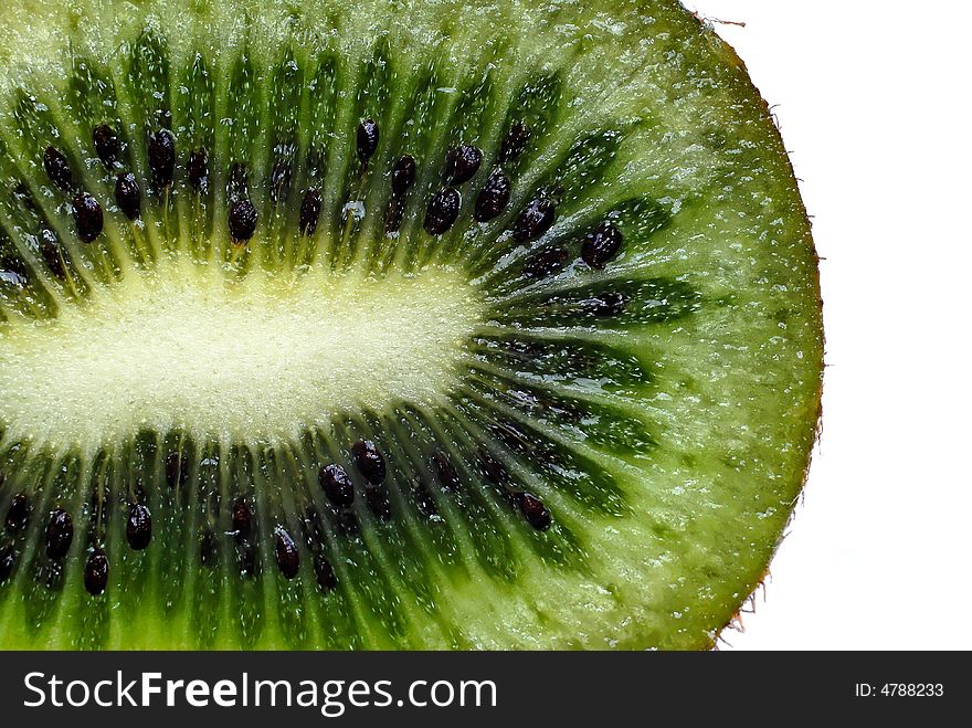 Closeup of a green kiwi. Closeup of a green kiwi