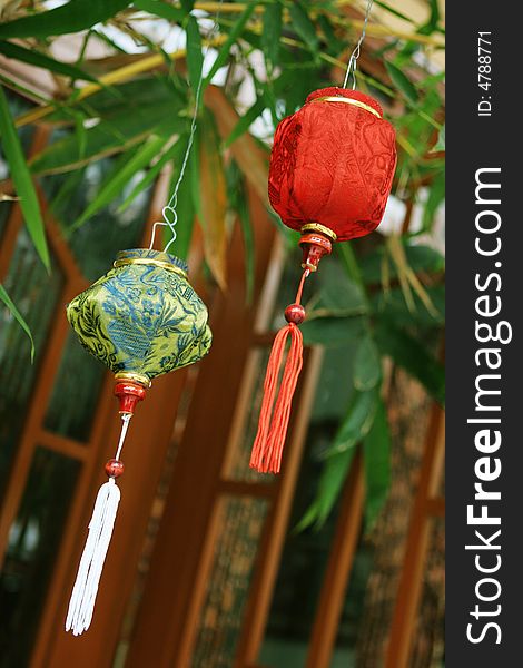 Traditional silk lanterns from Vietnam - travel and tourism.