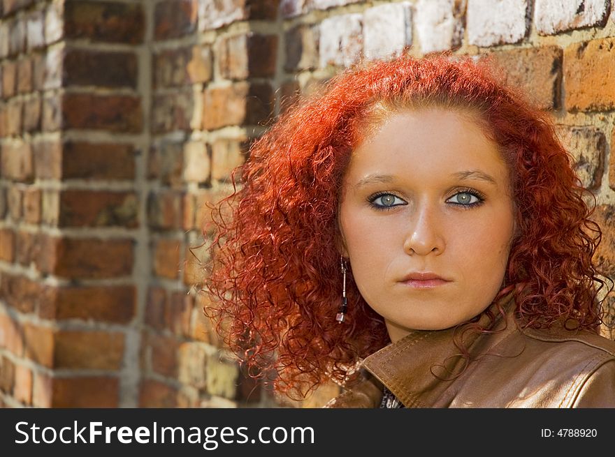 Beautiful young women have red hair