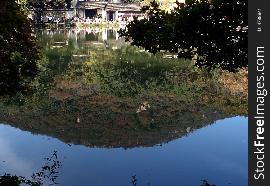Tianpin mountain,Suzhou,China,now it is in the water. Tianpin mountain,Suzhou,China,now it is in the water