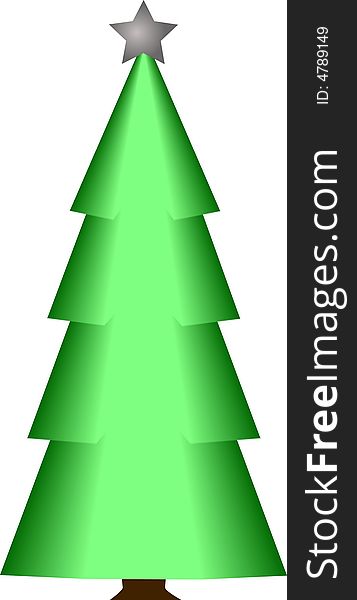 Vector of a Christmas tree with a star on top