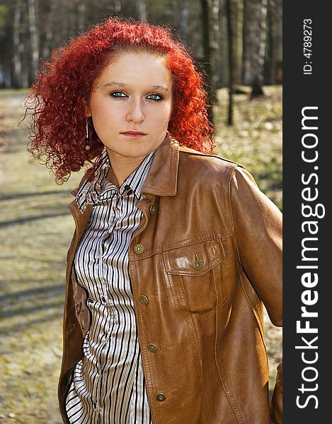 Beautiful young women have red hair