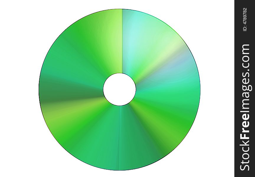 An image of a green compact disc. An image of a green compact disc