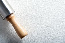 Rolling Pin On Wheat Flour Stock Photography Rolling Pin On Wheat Flour Stock Photography