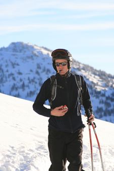 Male Model Winter Skier Stock Images