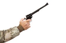 Single-action PIstol Shooter Isolated Stock Image