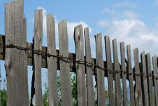 Old Wood Fence Over A Blue Sky Royalty Free Stock Photography Old Wood Fence Over A Blue Sky Royalty Free Stock Photography