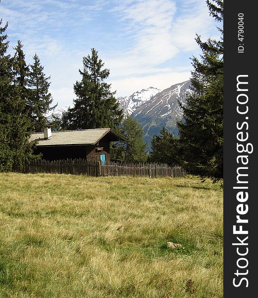 A hut in the Dolomites, Italy