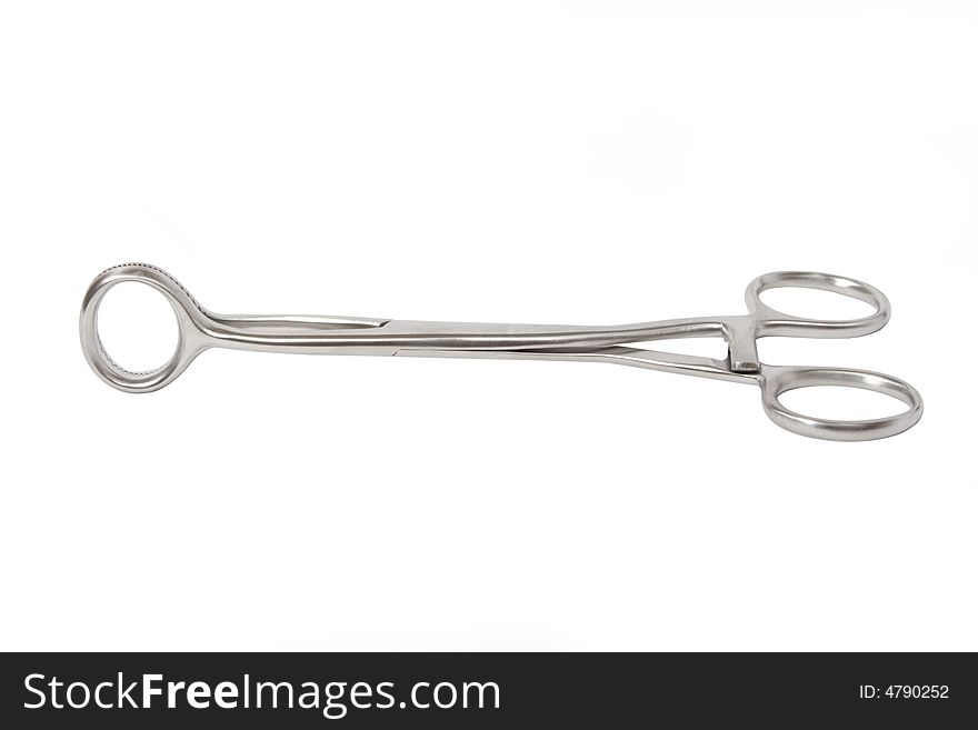 Medical scissors on white background. Isolated