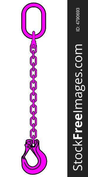 Pink and white illustration of a chain. Pink and white illustration of a chain