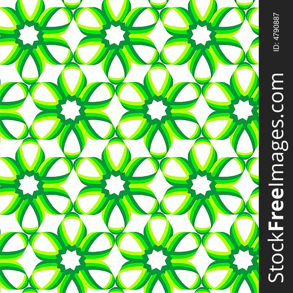 Seamless spring pattern - green vektor flower