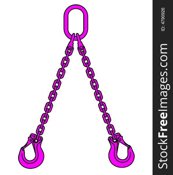 Black and white illustration of a chain. Black and white illustration of a chain