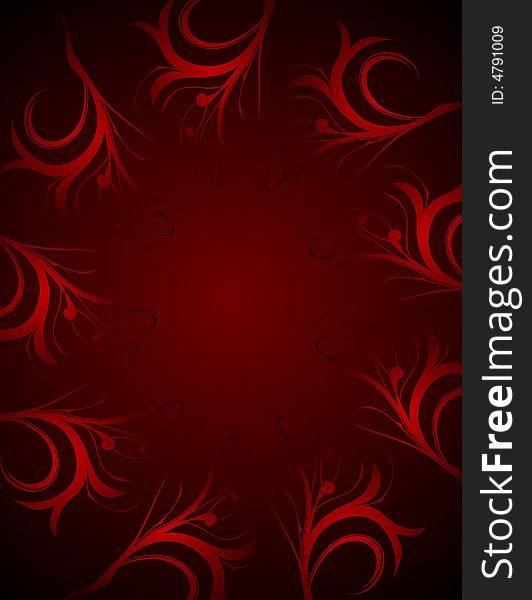 Dark red ornament, vector illustration