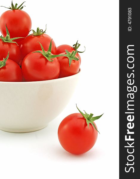 Fresh tomatoes isolated on white backgrund