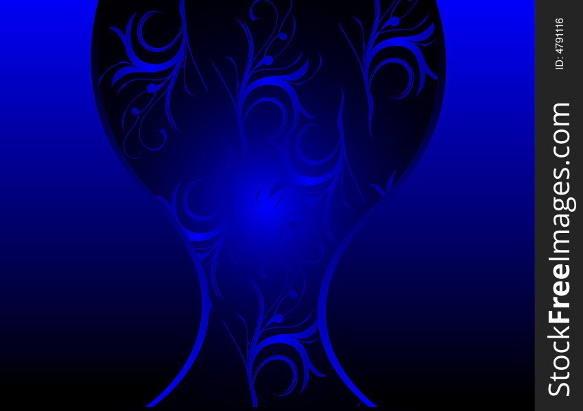 Dark blue ornament, vector illustration
