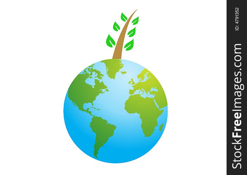 Green World Vector Illustration