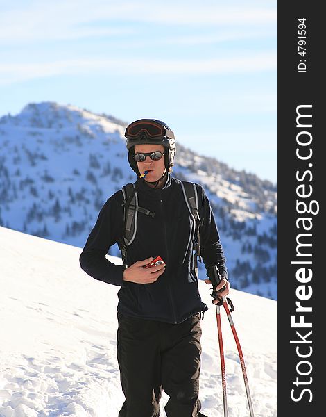 Male model winter skier