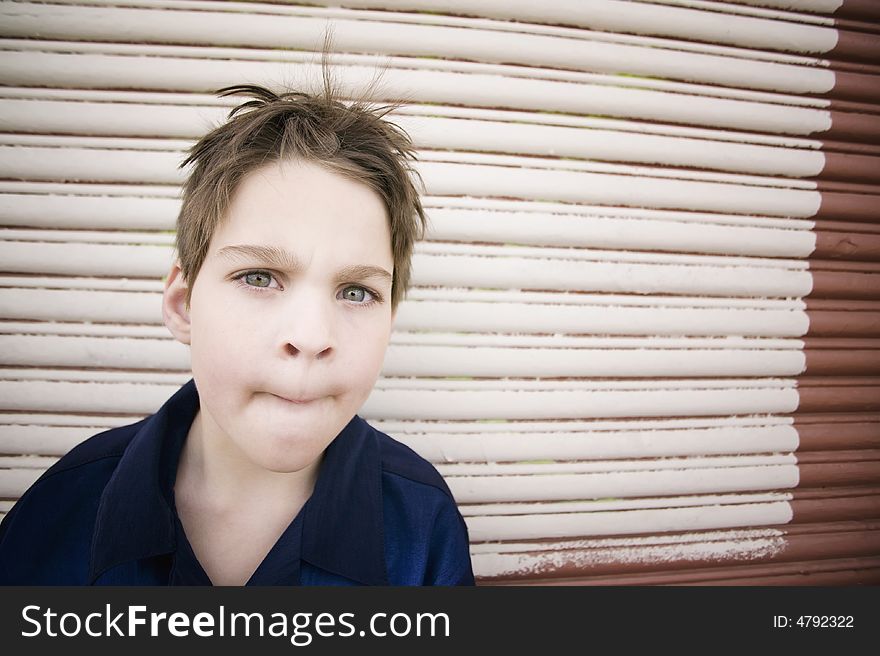 Boy Making A Curious Face