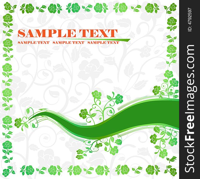 The green abstract floral banner