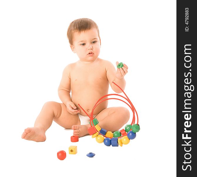 Boy With Multicolored Cubes