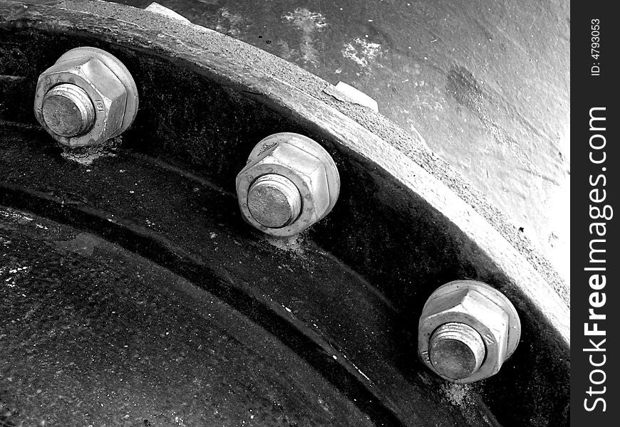 Screws on some abstract way, in black and white mode