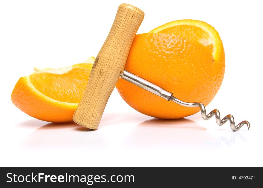 Orange and steel corkscrew
