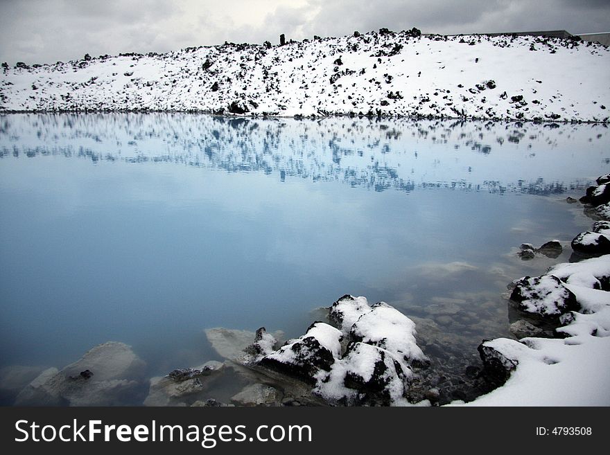 Iceland , blue lagoon natural hot spring