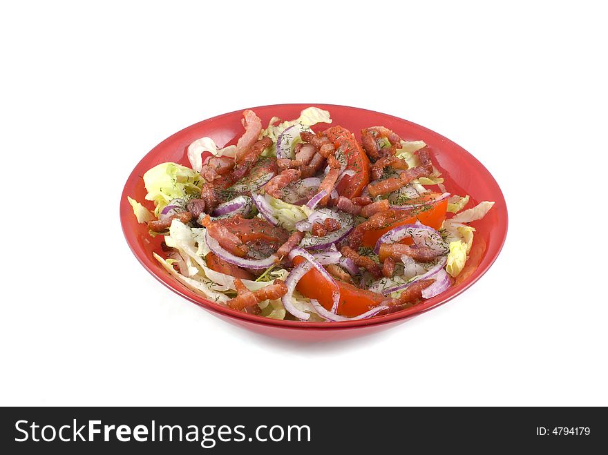 Colorful salad on a white background. Colorful salad on a white background.