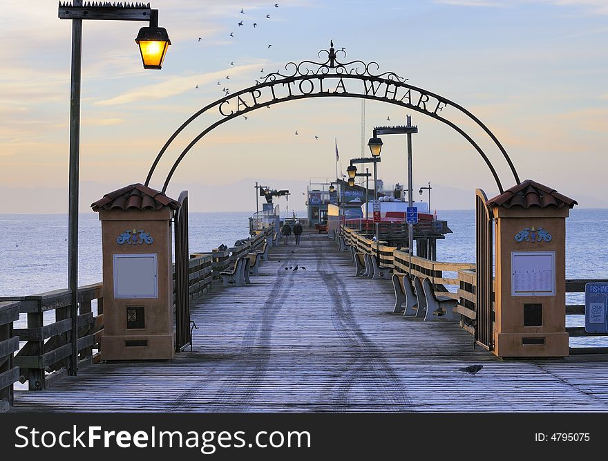 Capitola Wharf at dawn on a cold frosty morning