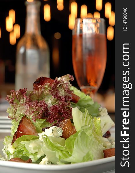 Bacon and goat cheese salad. Bacon and goat cheese salad