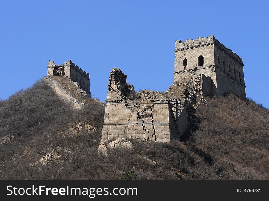 The badaling remnant greatwall in china. The badaling remnant greatwall in china