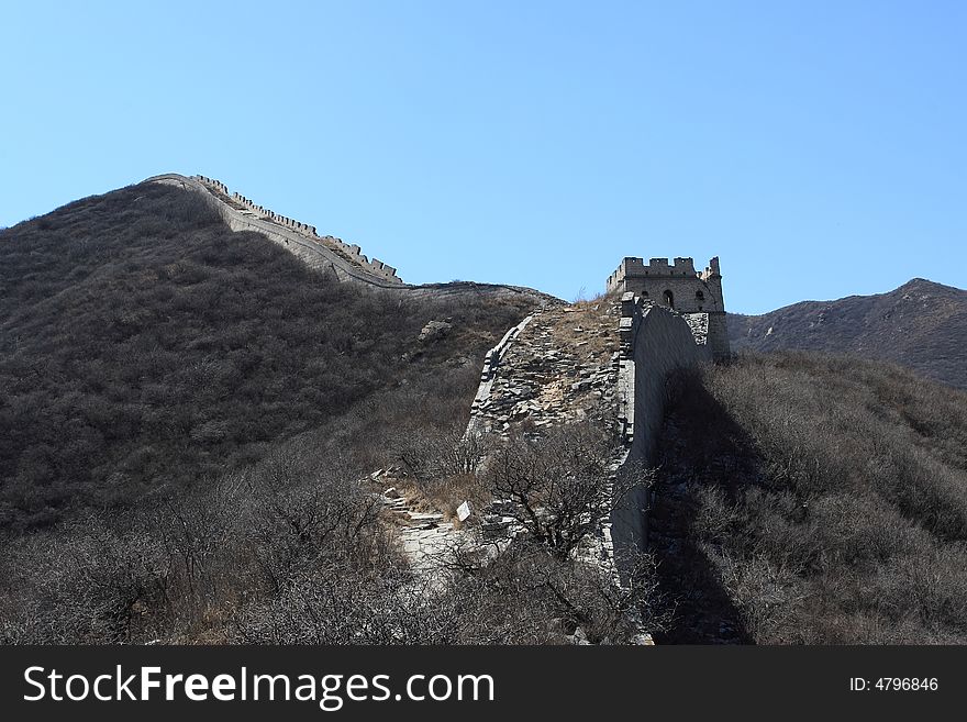 The badaling remnant greatwall in china. The badaling remnant greatwall in china