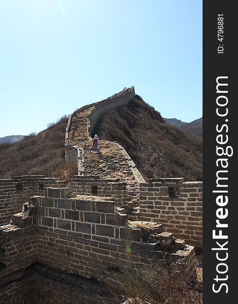 The badaling remnant greatwall in china. The badaling remnant greatwall in china