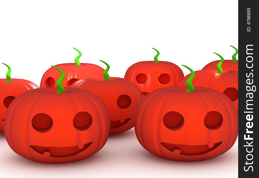 Masks for helloween made from red pumpkins