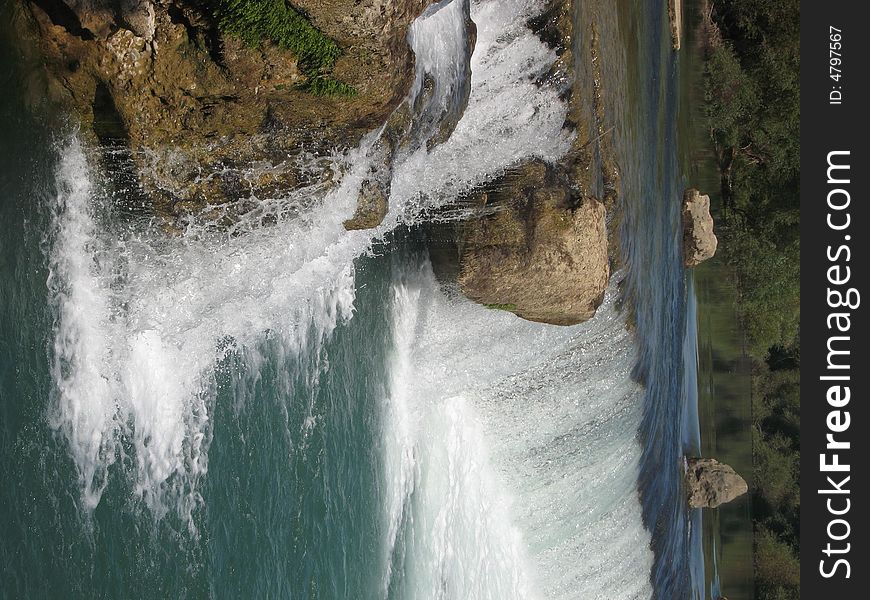 Landscape of waterfall in Turkey, in region of Aspendos. Landscape of waterfall in Turkey, in region of Aspendos.