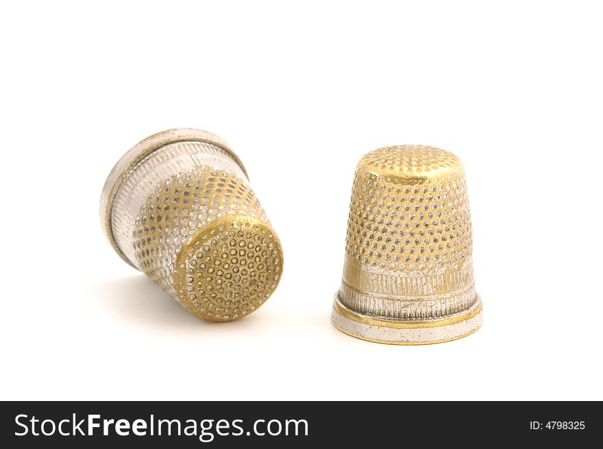 Two Thimble isolated in background white