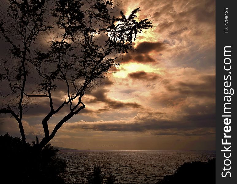 Sunset At Maui Island