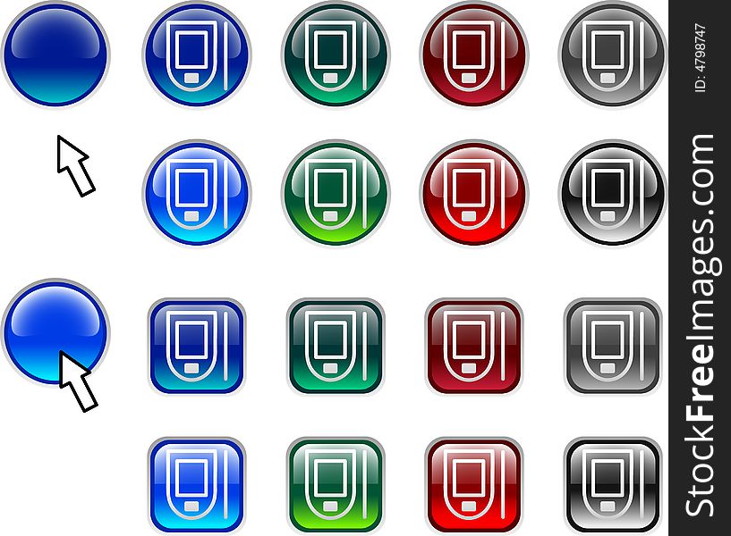 A lot of Mobile computer icons. Vector illustration. A lot of Mobile computer icons. Vector illustration.