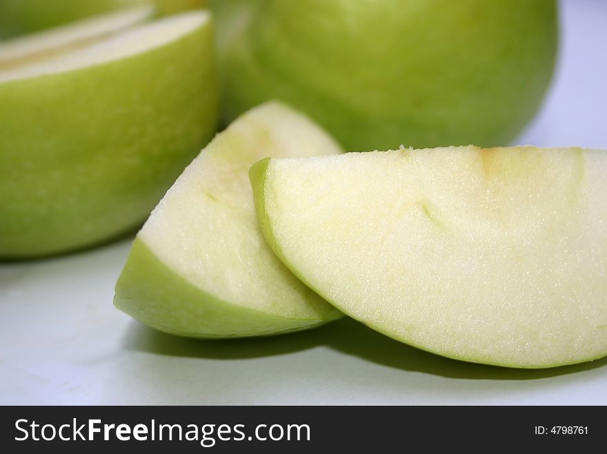 Close up photo of fresh green Spanish apples. Close up photo of fresh green Spanish apples
