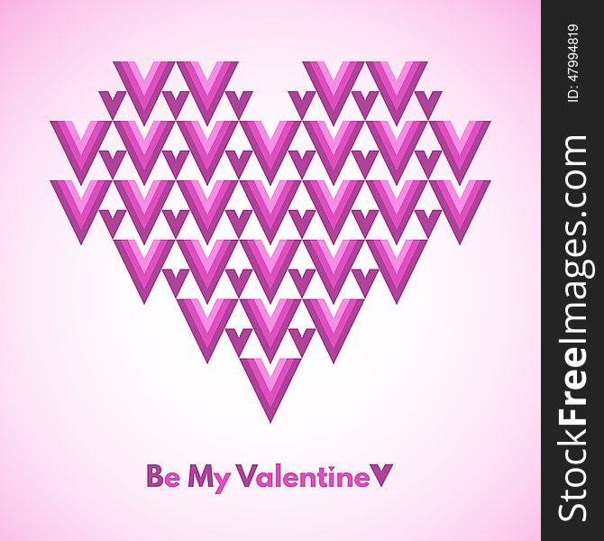 Be My Valentine vector greeting card.