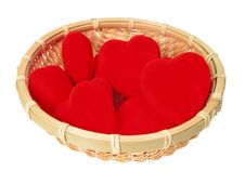 Hearts In Basket Stock Photography