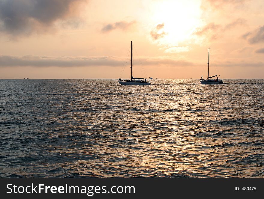 Yachts in decline, sea