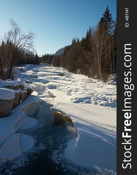 Winter river, Altay