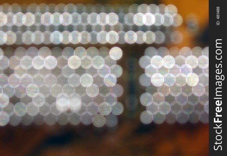 Close-up of circuit board (electronic contacts as a twinkled objects off depth of field)