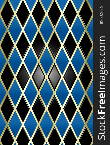 3-d black & blue harliquin pattern. 3-d black & blue harliquin pattern
