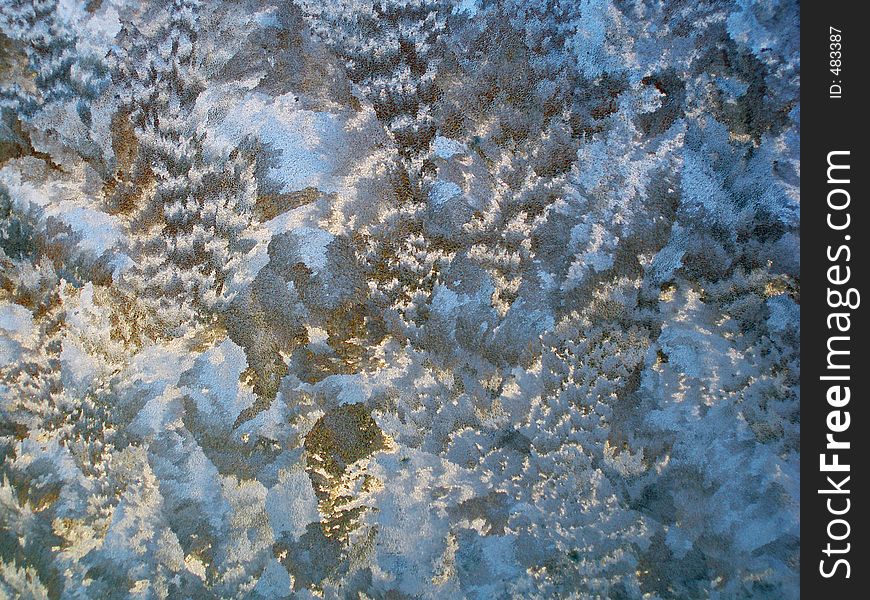 Frozen window in cold winter 2006