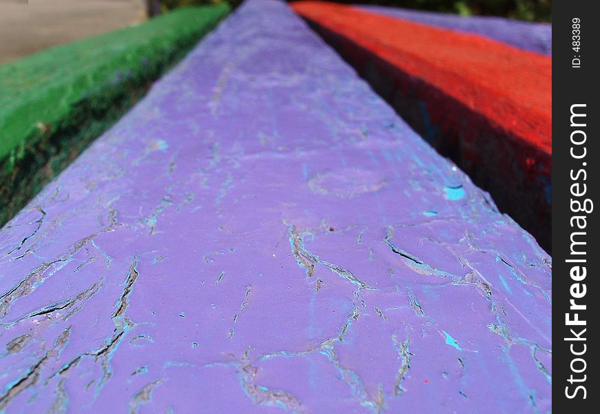 Close up of a bench surface