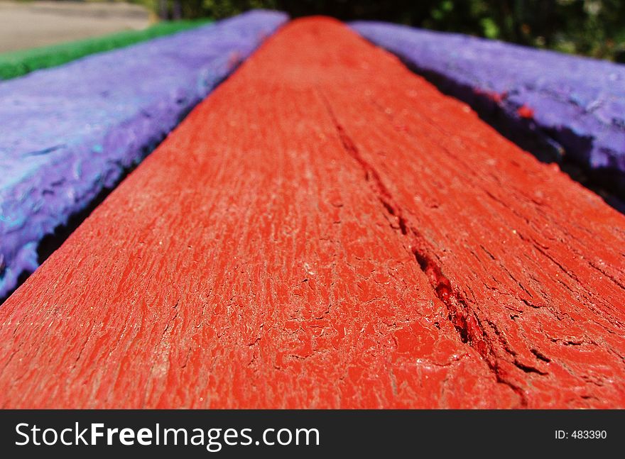 Close up of a bench surface