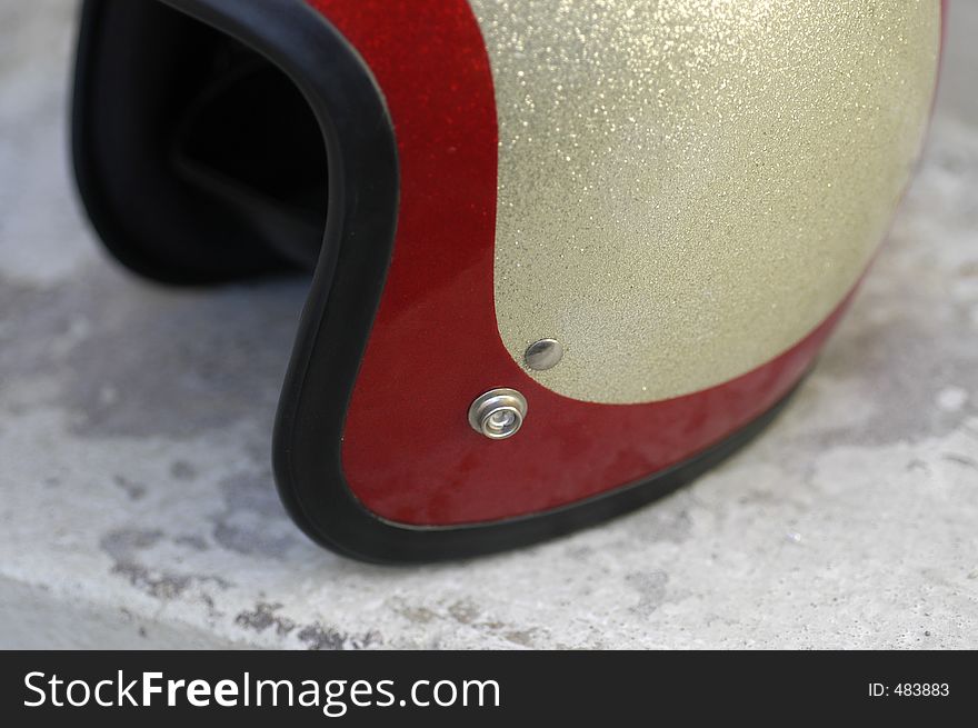 Dragster helmet close-up