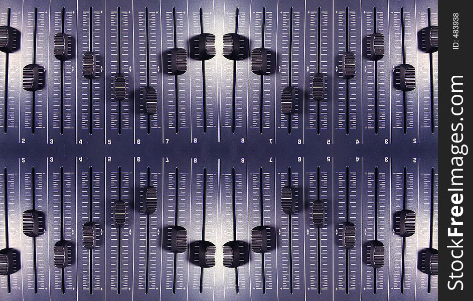 An image of a midi controller with faders turned into a pattern. An image of a midi controller with faders turned into a pattern